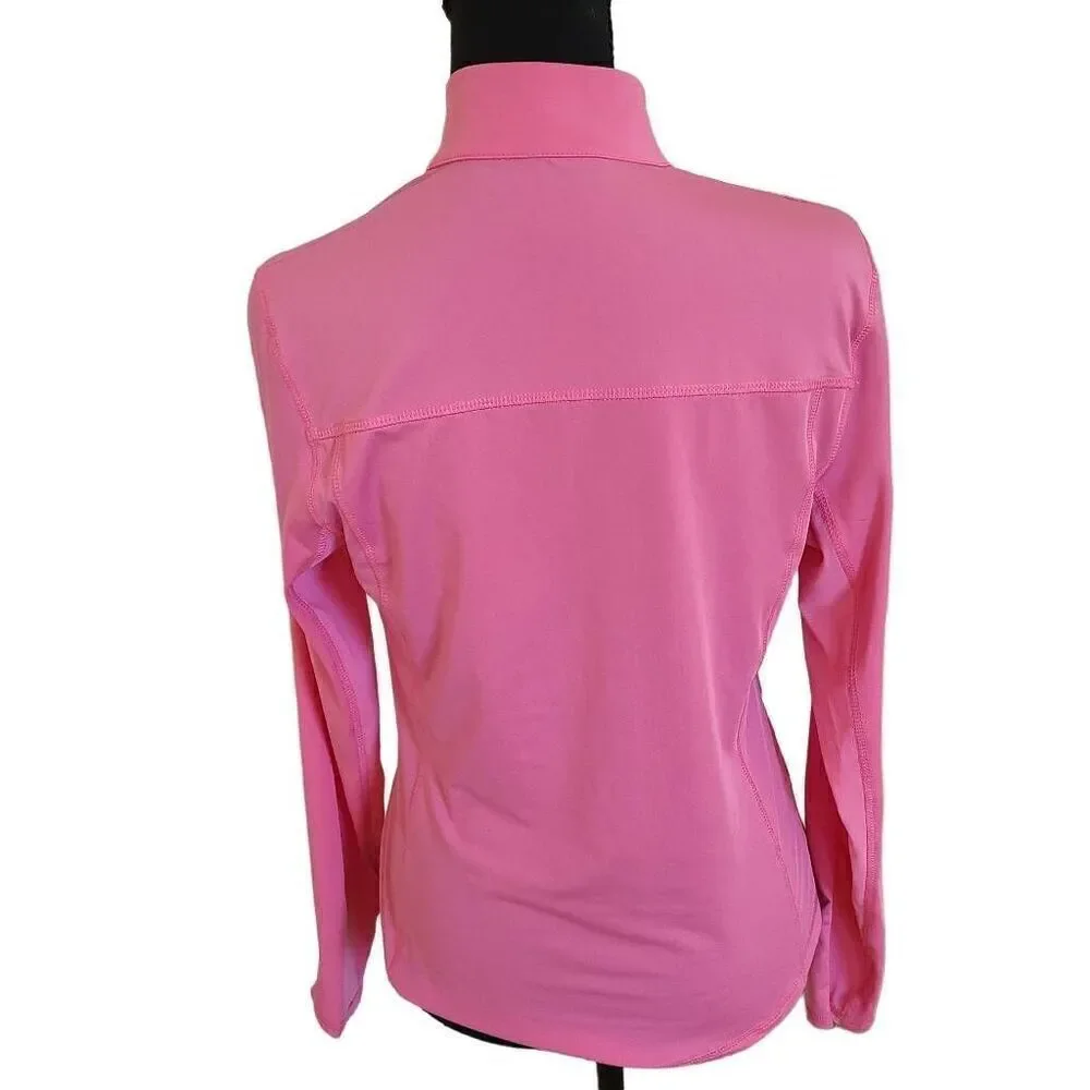 PGA Tour Womens Sun Protection Breathable Pink Under Sleeve Mesh Golf Shirt - Picture 2 of 12